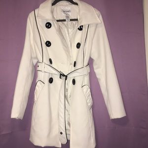 White & black trench coat